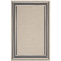 Modway Rim Solid Border Indoor/Outdoor Area Rug - 5 ft W x 8 ft L - Grey/Beige-Solid Border Borderline Area Rug