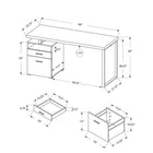 Monarch Specialties 7143 60" Computer Desk - Espresso/Silver Metal-With an easy to clean top to keep your workspace pristine, this durably designed and fashionable style desk includes a 5 year limited warranty against defects.