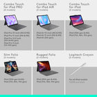 Logitech Combo Touch iPad Pro 11-inch (M4 & M5)(2024 & 2025) Keyboard Case - Graphite - English-Type away, day or night: The adjustable wireless backlit keyboard glows elegantly with precise lighting, so your mood-lit work sessions are even more enjoyable than ever 