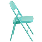 Flash Furniture HERCULES ColourBURST Series Tantalizing Teal Triple Braced & Double-Hinged Metal Folding Chair-Tantalizing Teal Frame Finish