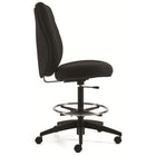 Staples Newdale Medium Back Armless Office Stool - Fusion Carbon Fabric - Black-Pneumatic seat height adjustment to raise or lower seat height allowing your feet to rest flat on the floor in order to avoid pressure under your thighs which eases blood flow