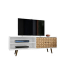 Manhattan Comfort Liberty 62.99" TV Stand, White and 3D Brown (201AMC67)-Free Standing TV Stand for Living Room and Bedroom use.