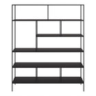 Hudson&Canal Whitmore 72"H Bookcase - Blackened Bronze-Features a metal top and shelves
