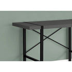 Monarch Specialties 7660 48" 48" Computer Desk - Modern Grey/Black Metal-X-shaped metal bar on the back of the desk provides support and adds a decorative touch