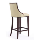 Manhattan Comfort - Tabouret de bar Fifth Avenue 19" traditionnel rembourré en similicuir - crème et noyer - lot de 3-Livré chez vous entièrement assemblé ! Aucun assemblage requis