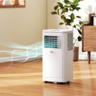 HOMCOM 8000 BTU Portable Air Conditioner - Cream-Easy-to-read top LED screen with remote control 