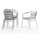 Flash Furniture Heavy Duty Commercial Aluminum Indoor-Outdoor Restaurant Stack Chair with Triple Slat Back-Textured Seat ensures safe seating