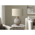 Monarch Specialties 26" H Contemporary Table Lamp - Brown / Gold Resin / Beige Shade-Equipped with a convenient 3-way switch for up to a 100W bulb (3-way bulb not included), this accent lamp allows you to easily illuminate your space with the right ambiance
