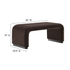 Modway Koda Performance Velvet Waterfall Ottoman - Black/Chocolate Brown-Waterfall Design