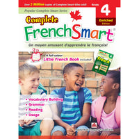 Popular Book Company Complete FrenchSmart Grade 4-English translation to guide parents and children along 