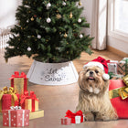 HOMCOM 26" Metal Christmas Tree Collar Base Cover - White-Keep away your kids, dogs, cats, or other animals who consider your Christmas tree base as a toy 