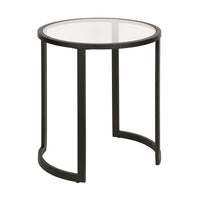 Hudson&Canal Mitera 20"W Round Side Table - Blackened Bronze-A modern contemporary design for your living room, bedroom, and more