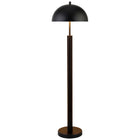 Hudson&Canal York 58" Tall Floor Lamp with Metal Shade - Blackened Bronze-Paired with a brass dome metal shade