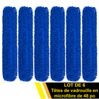 Gritt Commercial - Tête de vadrouille à poussière en microfibre bouclée - 48 po x 5 po - Bleu - Paquet de 6-Facile à laver pour une durabilité accrue