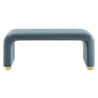 Modway - Koda Performance Velvet Ottoman de la cascade - Bleu Cadet en Laiton-Assemblée requise