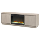 Hudson&Canal Presque TV Stand with 26" Crystal Fireplace for TV's up to 75" - Alder White-Fireplace insert features 4777 BTUs (heat coverage for 400 sq. feet), sleep timer, and automatic temperature cut-off for safety