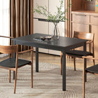 HOMCOM - Table de cuisine style ferme avec cadre en bois pour salle à manger - noir-Taille pour quatre personnes, idéale pour votre cuisine et votre salle à manger 