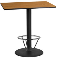 Flash Furniture Dessus de table rectangulaire de 24 po x 42 po en stratifié-Table d'hospitalité à hauteur de bar