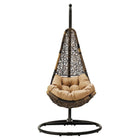 Modway - Abate Rotin en osier Terrasse extérieure Chaise à balançoire - Black Moka-Tissage en rotin synthétique