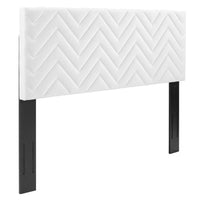 Modway Mercy Chevron Tufted Performance Velvet Twin Headboard - White-Chevron Tufted Twin Headboard