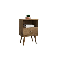 Manhattan Comfort Liberty 1.0 Nightstand, Rustic Brown (203AMC9)-Modern Nightstand for Bedroom or Living Room use.
