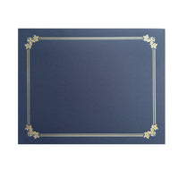 St. James - Porte-certificats double de qualité supérieure pour documents 8,5 po x 11 po – Bleu marine avec bordure en feuille d’or – Paquet de 10-Design classique avec bordure en gaufrage doré pour une apparence raffinée et cérémoniale