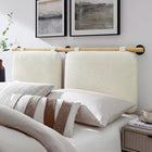 Modway Anela Wall-Mounted Chenille Upholstered Queen Headboard - Cream Natural-Velcro Straps
