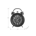 Monarch Specialties Clocks 12" Round Table Clock - Black -Easy to read analog clock with numerical markings on a glass surface, with functioning metal gears adding a decorative industrial touch