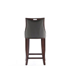 Manhattan Comfort Emperor 19" Traditional Faux Leather Upholstered Bar Stool - Pebble Grey - 2 Pack-22.5" L x 21" W x 41" H