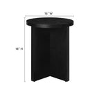 Modway Silas Round Wood Side Table - Black-Mango Wood and Veneer
