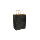 Eddie's 100% Recycled Kraft Shopper Paper Bag - 8" L x 4-3/4" W x 10-1/4" D - Black - 250 Pack-8" x 4-3/4" x 10-1/4"