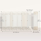 HOMCOM - Cloison séparatrice autoportante à 8 panneaux ondulés en fibre pour bureau à domicile - blanc-Son design pliant avec huit panneaux et neuf charnières en métal vous permet de créer un nouveau look et d’économiser de l’espace lorsqu’il n’est pas utilisé 

