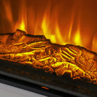 HOMCOM 27" Electric Fireplace Heater with Mantel and Remote Control - White-Colour: White 