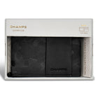 Champs Camo Leather Top Wing Wallet - Black-Easy access ID window