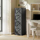 HOMCOM 4-Drawer Letter/A4 Filing Cabinet - Black-Tall, narrow design maximizes storage potential in small spaces and corners
