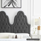 Modway Augustine Tufted Performance Velvet Twin Headboard - Charcoal-Assembly Required