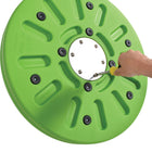 Learning Advantage The Freckled Frog Whizzy Dizzy - Sit and Spin Toy-Kid-proof design: The top of the metal axel contains two grooves that nest like puzzle pieces within the steering wheel. The wheel will not loosen! The Allen bolt (included) further secures the steering wheel to the axel.