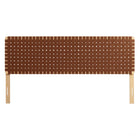 Modway Sparta Weave Vegan Leather King Headboard - Natural Brown-Standing Design