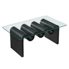 Modway - Ondine Plateau en verre Table basse - Noir-8