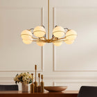 Modway Hanna 8-Light Chandelier - Opal/Gold-Ceiling Light Fixture