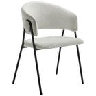 Modway Nella Upholstered Heathered Chenille Dining Chairs - Newsprint/Black - 2 Pack-Protective Foot Pins