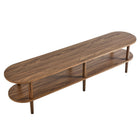 Modway Torus Oval Wood TV Stand - Walnut-6 Wood Legs