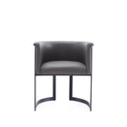 Manhattan Comfort Corso 26.38" Modern Faux Leather Upholstered Dining Chair - Grey-Modern Dining Chair for Dining Room and Living Room Use