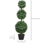 HOMCOM 40" Artificial Topiary Ball Trees in Pot - Green - 2 Pack-Solid nursery pot provides a stable base 