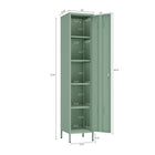Manhattan Comfort Naomi 15" Modern Single Locker Storage Cabinet - Green-Includes 4 Adjustable Shelves
