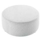 Modway - Callum Gros tissu rond tissé de 38" en bruyère Rembourré Ottoman - Tissage à bruyère gris clair-Arrivée entièrement assemblée