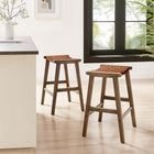 Modway - Saoirse Imitation cuir Tabouret de comptoir en bois - Brun noyer - Ensemble de 2-Assemblée requise