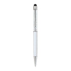 Elegance – Stylo/stylet tactile en cristal, blanc (16043)-Combinaison de stylet/stylo fait avec du cristal