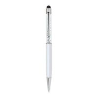 Elegance – Stylo/stylet tactile en cristal, blanc (16043)-Combinaison de stylet/stylo fait avec du cristal