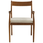 Modway - Solara Bois en tissu Fauteuils de salle à manger Ensemble de 2 - Noyer Tissage de bruyère beige-9